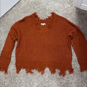 Frayed Hem Sweater